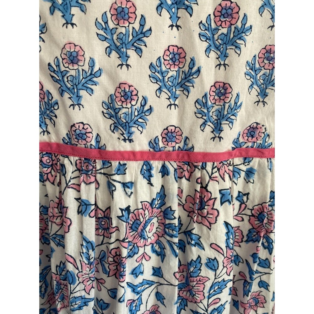 Madison Mathews Floral Block Print‎ Maxi Dress V Neck Long Sleeve Women's sz M - Picture 3 of 4
